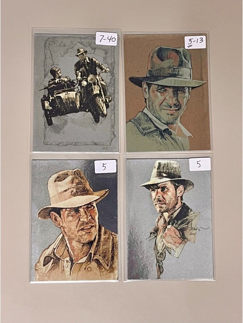 Lot of 4 Indiana Jones Trading Cards